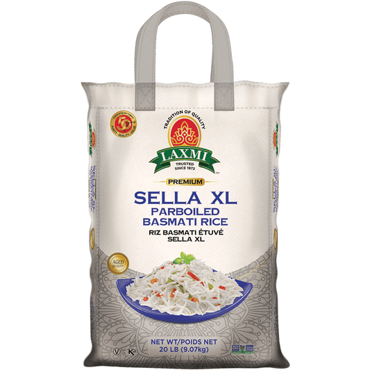 Laxmi Sella XL Parboiled Basmati Rice - 20 Lbs. (9.07 Kg)